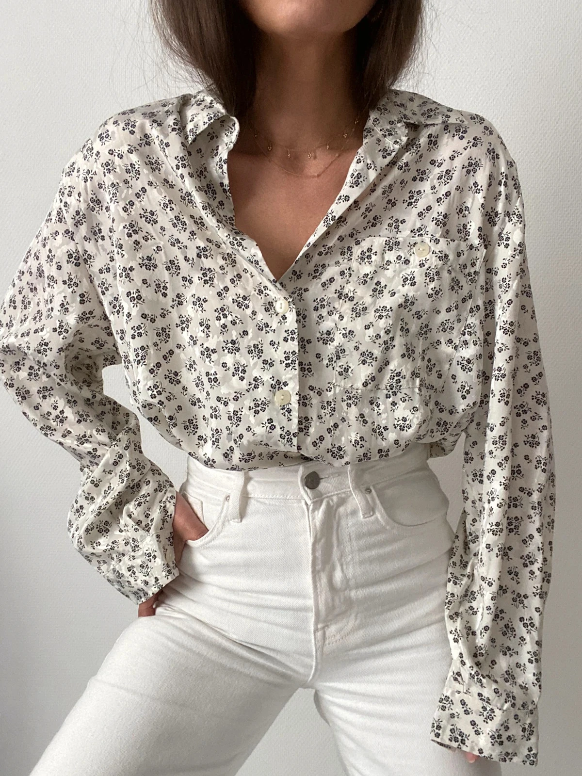 🌺 Vintage oversized blouse met bloemen – photo 3